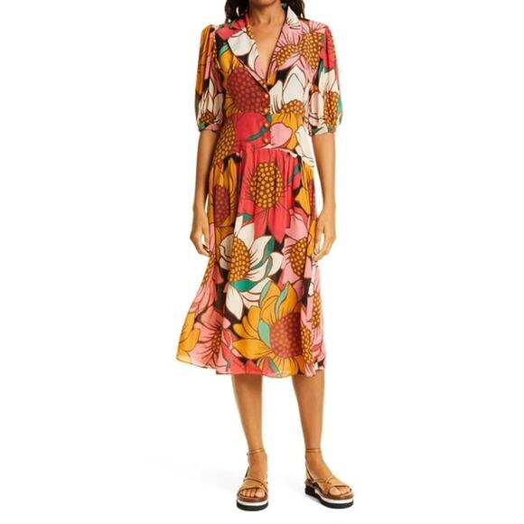 FARM Rio Colorful Sunflower Midi Dress - Picture 1 of 8